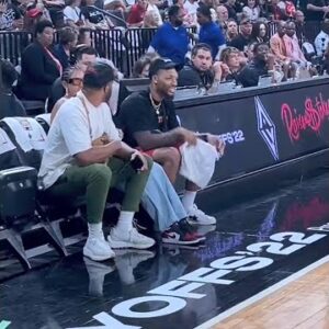 Dame is posted up for Kelsey Plum and the Aces vs. the Storm 🔥