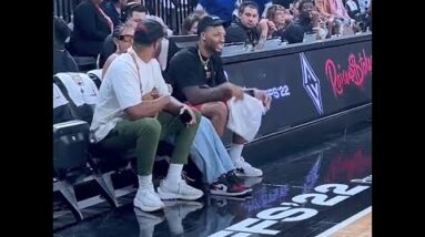 Dame is posted up for Kelsey Plum and the Aces vs. the Storm 🔥