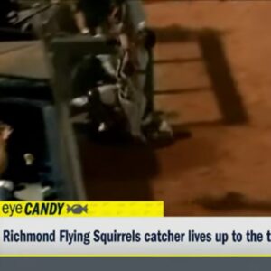 ðŸ�¿ï¸� The Richmond Flying Squirrels' catcher lives up to the team nickname with this grab ðŸ‘�