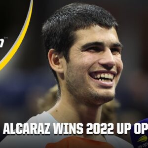 'I'm a little tired' 😂 - Carlos Alcaraz reacts to WINNING the 2022 US Open :trophy: