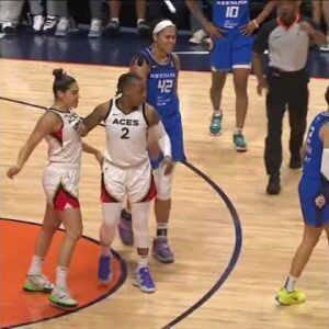 Natisha Hiedeman and Kelsey Plum received a double technical after this altercation
