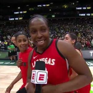 The Aces interrupting Chelsea Gray's interview 😂❤️ | WNBA on ESPN