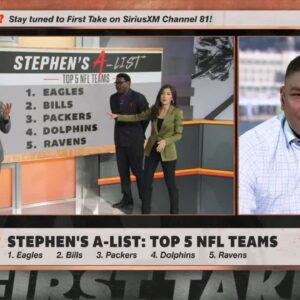 Michael Irvin and Mina Kimes rearrange Stephen's A-List of Top 5 NFL teams 👀 | First Take