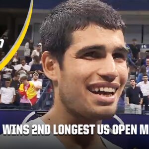 I'll never be TIRED enough to thank you! - Carlos Alcaraz thanks fans after 5-HOUR match | US Open
