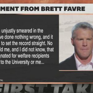 Brett Favre denies any wrongdoing & blames media amid investigation | First Take