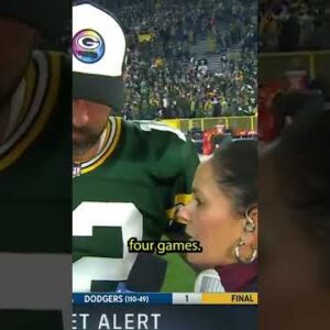 Aaron Rodgers sounds RELIEVED after packers win in OT🤣 #shorts