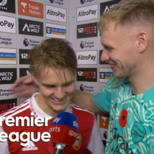 Martin Odegaard, Aaron Ramsdale discuss Arsenal win v. Wolves | Premier League | NBC Sports