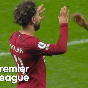 Mohamed Salah grabs his, Liverpool's second v. Tottenham Hotspur | Premier League | NBC Sports