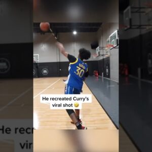 He recreated Steph Curry’s shot 😂👏 (via driftyjayy/IG) #shorts
