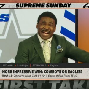 Michael Irvin DANCING IN HIS SEAT over the Cowboys win 🕺 | First Take