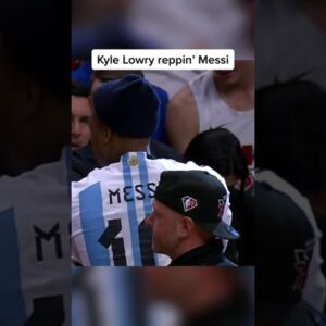 Kyle Lowry rocking a Messi jersey on the bench tonight 🇦🇷👏