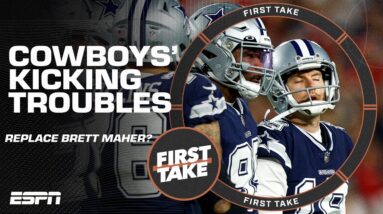 The Cowboys signed a kicker to the practice squad...should he replace Brett Maher? | First Take