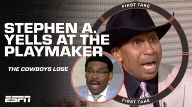 Stephen A. yells at Michael Irvin for his reaction to the Cowboys' playoff loss 🗣️ | First Take