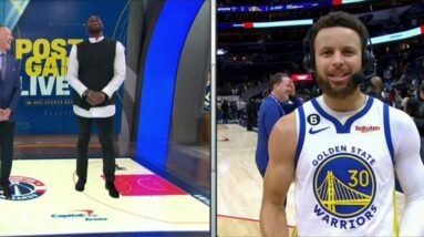 'WE WON, GIVE ME SOME ENERGY!' - Stephen Curry to former teammate Festus Ezeli | NBA on ESPN