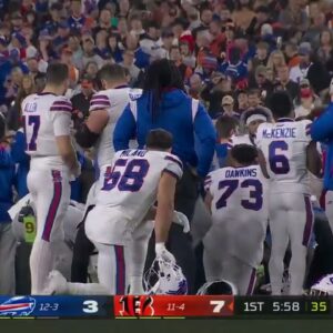 Bills safety Damar Hamlin remained down on the field after a scary hit.