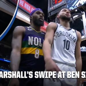 Ben Simmons takes issue with Naji Marshall nudging him after the whistle 👀 | NBA on ESPN