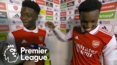 Bukayo Saka, Eddie Nketiah on Arsenal's 3-2 win over Manchester United | Premier League | NBC Sports