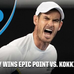 Andy Murray wins break point after epic rally against Thanasi Kokkinakis | Australian Open