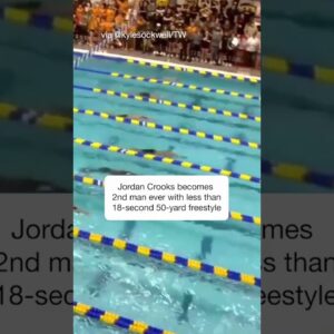 Jordan Crooks becomes second man ever to record sub-18 second time in the 50-yard freestyle #shorts