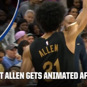 Jarrett Allen was hyped after the defensive three-second call 😅 | NBA on ESPN