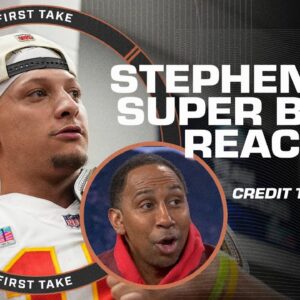 Stephen A. gives props to SUPERSTAR Patrick Mahomes for the Chiefs' Super Bowl comeback | First Take