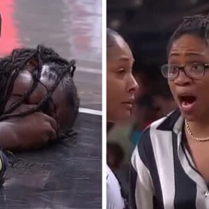 Tanisha Wright T'd up after HEATED exchange with official over flagrant 1 foul | WNBA on ESPN