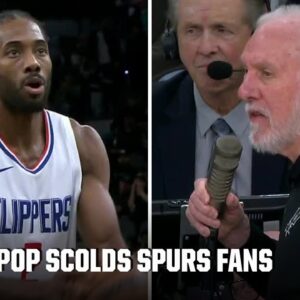 Spurs fans boo Kawhi Leonard, Popovich grabs mic and scolds the crowd | NBA on ESPN
