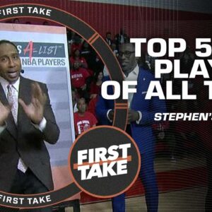 Stephen's A-List: Top 5 NBA players of all time + Reaction to LeBron's Heat comments | First Take