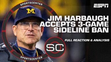 Breaking: Michigan & Jim Harbaugh accept 3-game suspension, Big 10 hearing cancelled | SportsCenter