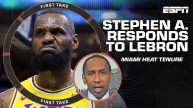 Stephen A. responds to LeBron's comments about his time with the Heat 🗣️  | First Take