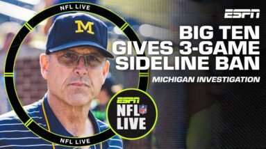 🚨 Big Ten BANS Jim Harbaugh from sideline for Michigan's sign-stealing investigation 🚨 | NFL Live
