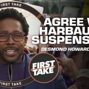 Desmond Howard has an issue with the Big Ten's process of Jim Harbaugh's suspension | First Take