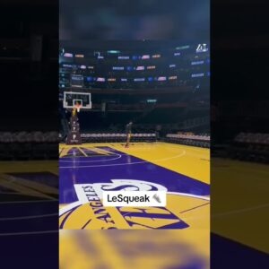 LeBron breaking in the new floor 🤣 (via @Lakers/TT) #shorts