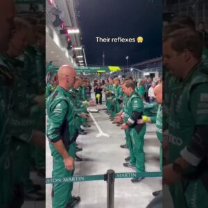 Aston Martin’s pit crew keeping their reflexes sharp 🎾 #shorts