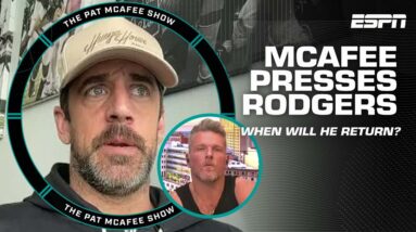 Aaron Rodgers is PRESSED by Pat on his return date for the Jets 🍿 | The Pat McAfee Show